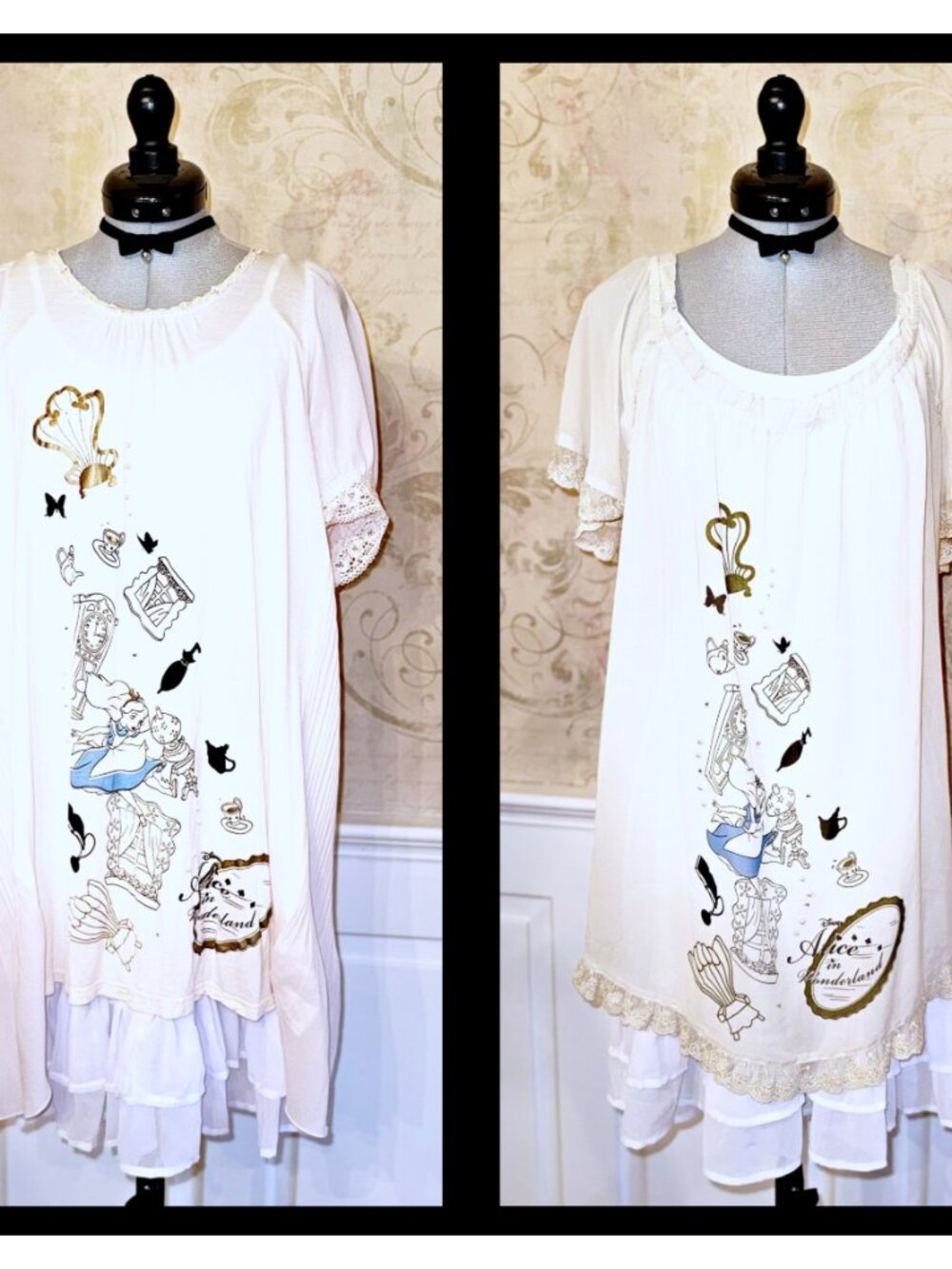 Set of 2 Axes Femme Disney Alice in Wonderland Tunic Dress J Fashion Jirai Kei
